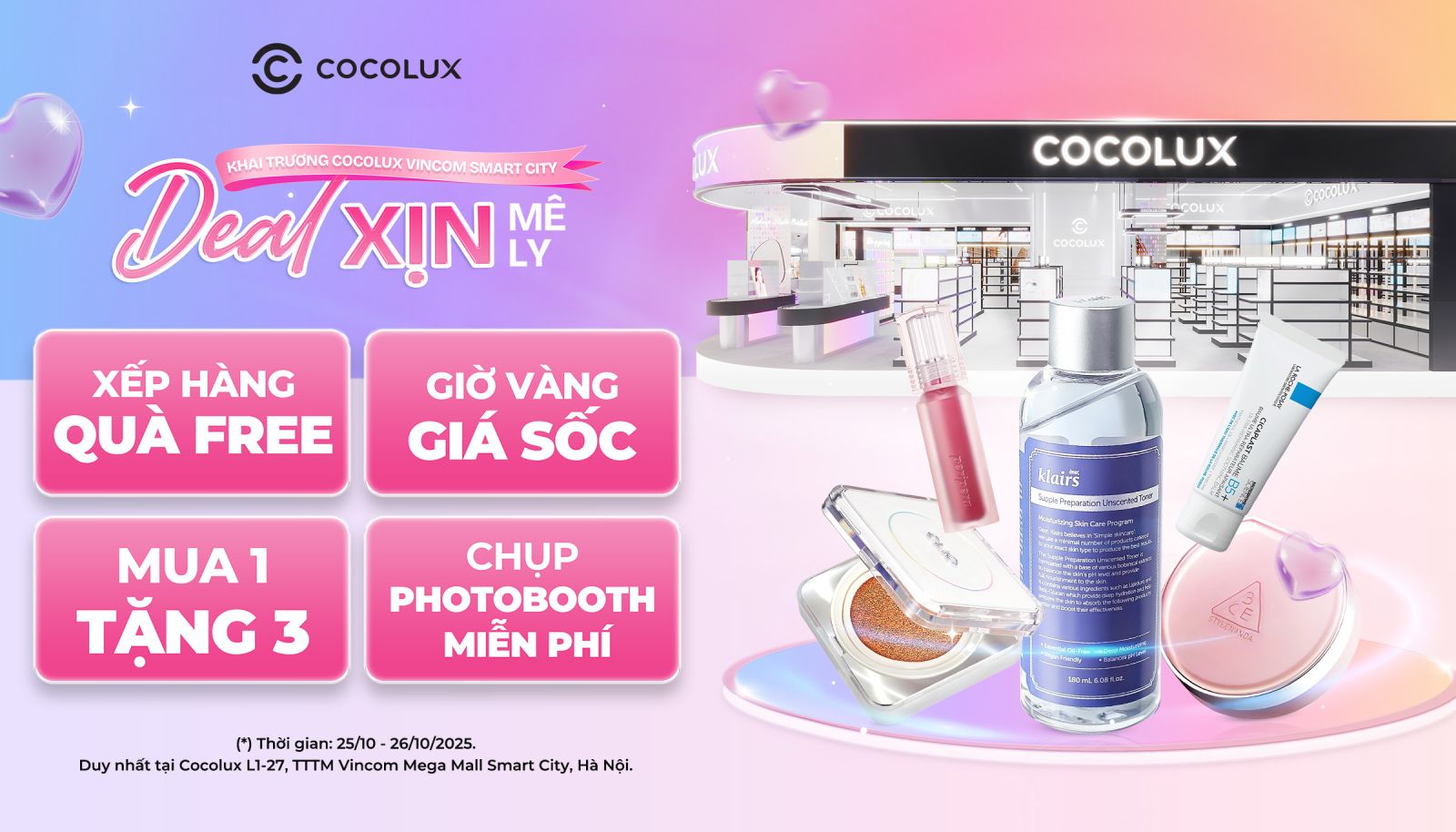 KHAI TRƯƠNG COCOLUX VINCOM SMART CITY - DEAL XỊN MÊ LY